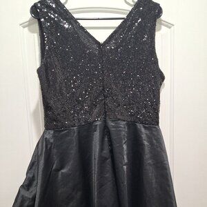 Black v-neck homecoming dress, large, used
